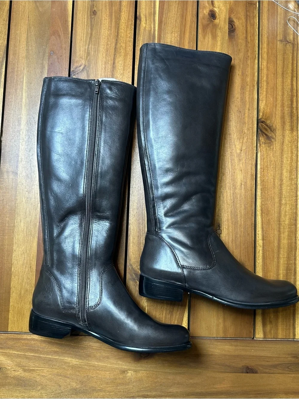 Corso Como Rena Tall Genuine Leather Boots - Dark Gray